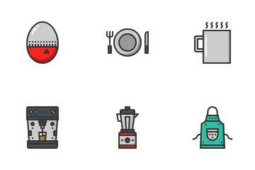 Kitchen Accessories Fill Outline Icon Pack