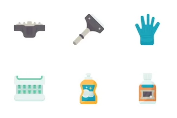 Kitchen Cleaning Supplies Icon Pack