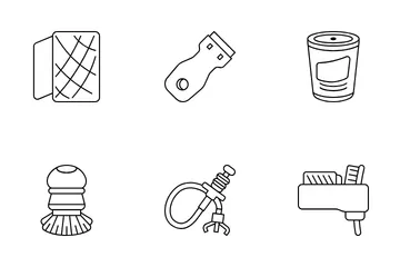 Kitchen Cleaning Supplies Icon Pack