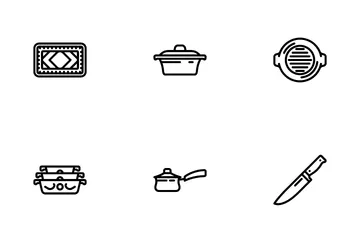 Kitchen Cooking Cookware Utensil Icon Pack