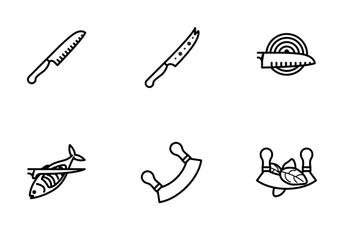 Kitchen Knifes (outline) Icon Pack