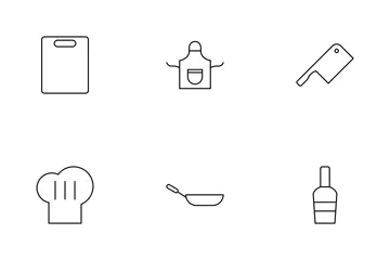 Kitchen Line Icon Pack