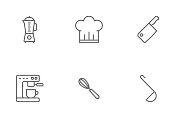 Kitchen Line Icons Icon Pack