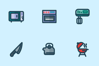 Kitchen Tools (Filled Line) Icon Pack