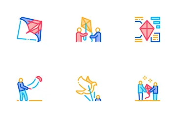 Kite Flying Air Toy Icon Pack