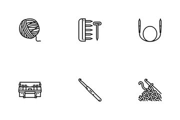 Knitting Wool Thread Knit Craft Icon Pack