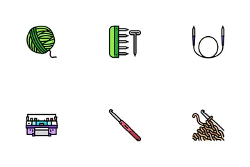 Knitting Wool Thread Knit Craft Icon Pack