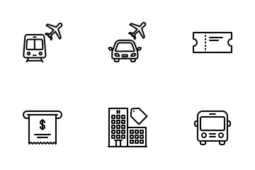 Carbon Travel und Ticket Symbolpack