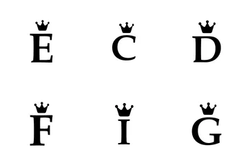 Königliches lateinisches Alphabet Symbolpack