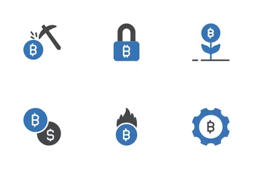 Kryptowährung und Blockchain Symbolpack