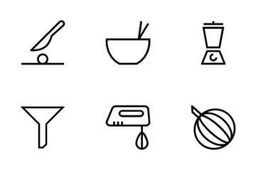 Küche-Vektor-Icons Symbolpack