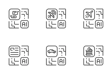 Künstliche Intelligenz Branchen Symbolpack