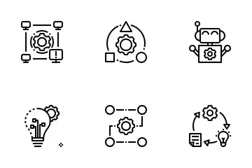 Künstliche Intelligenz und maschinelles Lernen Symbolpack