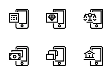 La banca móvil Paquete de Iconos