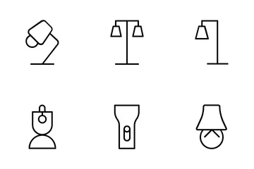 Lampe und Laterne Symbolpack