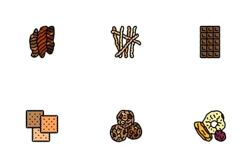 Lanche Comida Bebida Doce Pacote de Ícones