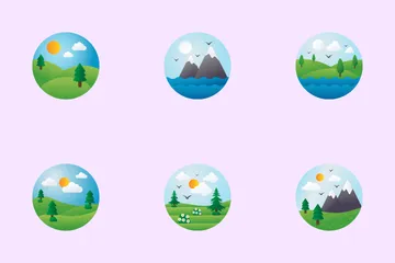 Nature Elements Icon Pack, Bold Rounded
