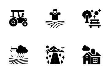 Landscapes With Agricultural Field Icon Pack