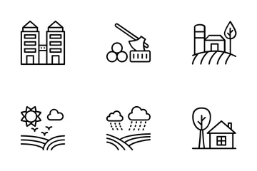 Landscapes With Agricultural Field Icon Pack