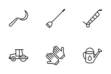 Landscaping Equipment And Tools Icon Pack