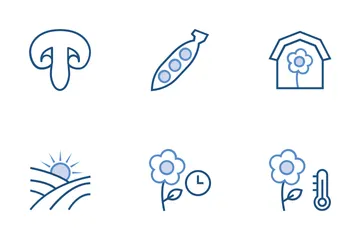Landwirtschaft, Ackerbau und Gartenbau Symbolpack