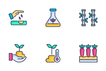 Landwirtschaft, Landwirtschaft und Gartenbau Symbolpack