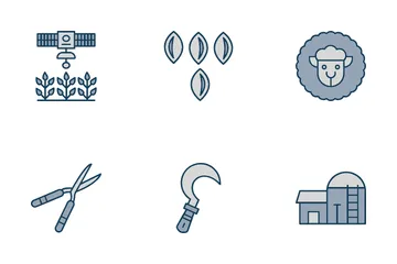 Landwirtschaft und Gartenarbeit Icon Pack