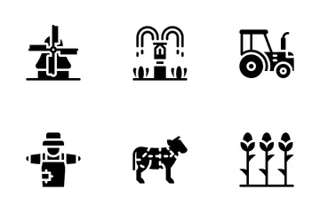 Landwirtschaftsglyphe Icon Pack