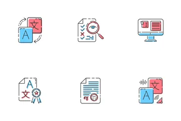 Language Translation Service Icon Pack