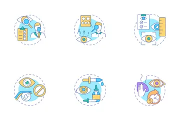 Cirurgia ocular LASIK Pacote de Ícones