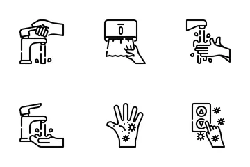 Lavarse las manos Paquete de Iconos