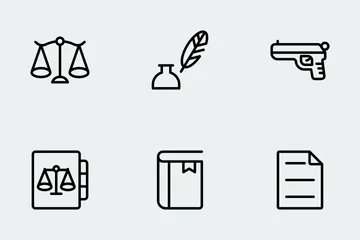 Law And Justice Line Icons Icon Pack