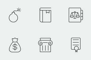 Law And Justice Thin Line Icons Icon Pack