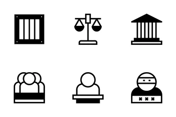 Law & Justice Glyph Style Icon Pack