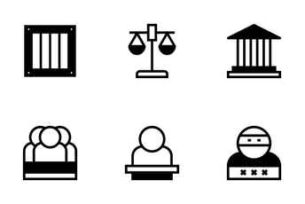 Law & Justice Glyph Style Icon Pack