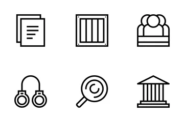 Law & Justice Outline Style Icon Pack
