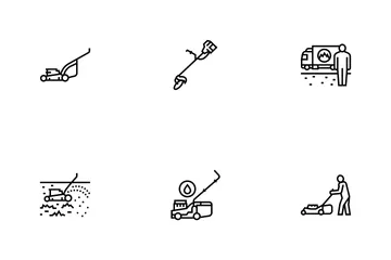 Lawn Mower Equipment Icon Pack