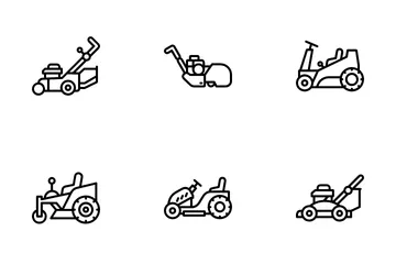 Lawn Mower Types Icon Pack