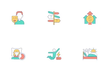 Lebensbalance und biologische Rhythmen Icon Pack