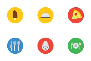 Lebensmittelmaterial-Design-Vektor-Icons Symbolpack