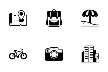 Lebensstil des digitalen Nomaden Icon Pack