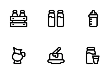 Leche Paquete de Iconos