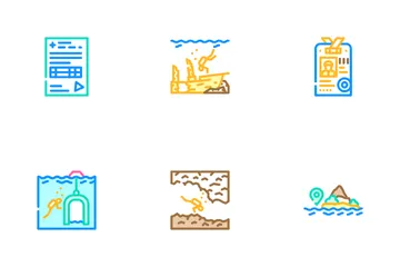 Leçon d'éducation à l'école de plongée Icon Pack