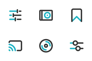 Interface utilisateur du lecteur multimédia Pack d'Icônes