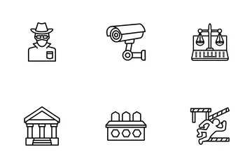 Direito Jurídico e Justiça Pacote de Ícones