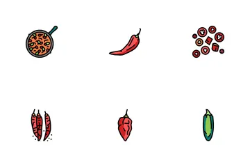 Légume naturel épicé au chili Pack d'Icônes