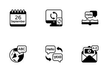 Idioma y traducción Paquete de Iconos