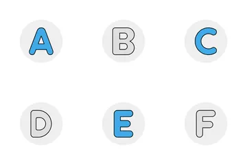 Letras del alfabeto Paquete de Iconos