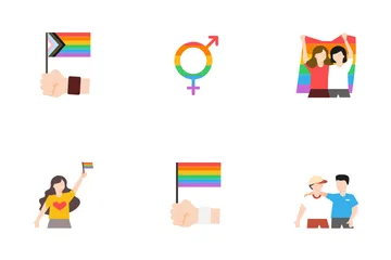 Icona piatta LGBTQ. Icon Pack