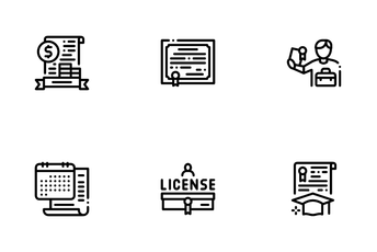 License Certificate Icon Pack
